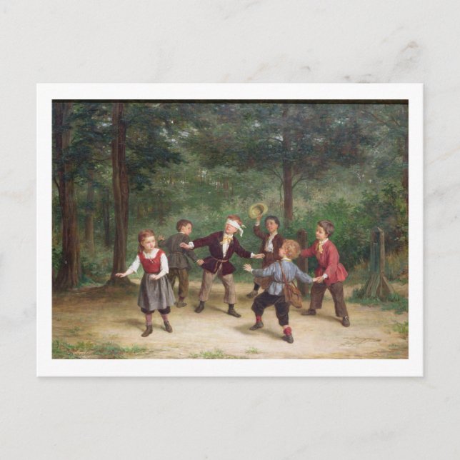 T33268 Blind Man's Buff 91316me; Kinder; spielen Postkarte (Vorderseite)