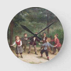 T33268 Blind Man's Buff 91316me; Kinder; spielen Runde Wanduhr