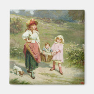T33572 zum Markt, ein fettes Schwein kaufen Magnet