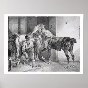 T34894 der englische Hufschmied, 1822 (litho) Poster