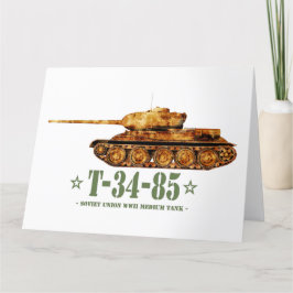 T-34-85 Weltkrieg Zweite sowjetische Mitteltank Zw Dankeskarte