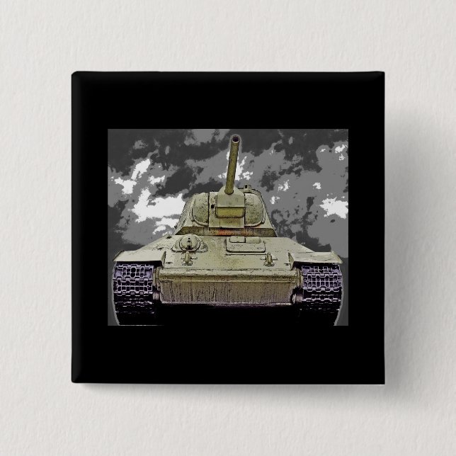 T-34 russischer Behälter, sowjetisches Denkmal, Button (Vorderseite)