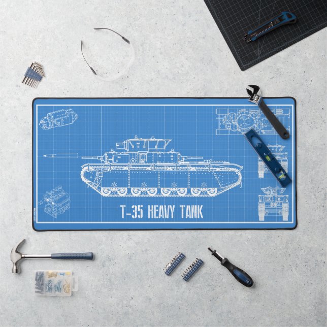 T-35-Tank Schreibtischunterlage (Arbeitsplatz)