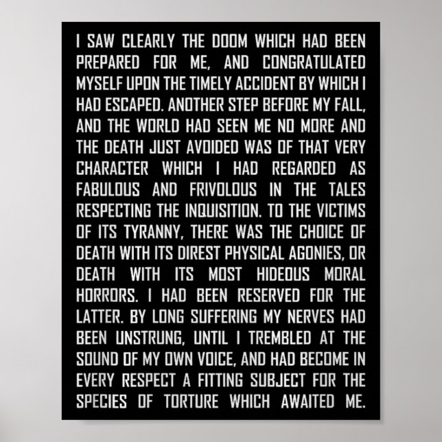 T And The Pendulum Edgar Allan E Etry Excerpt Prem Poster (Vorne)