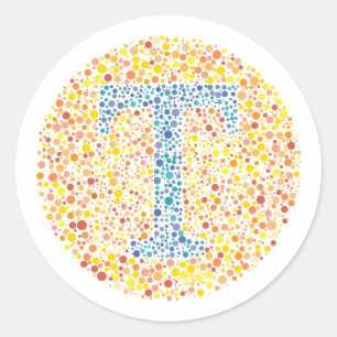 "T-" Augen-Test-Buchstabe Runder Aufkleber