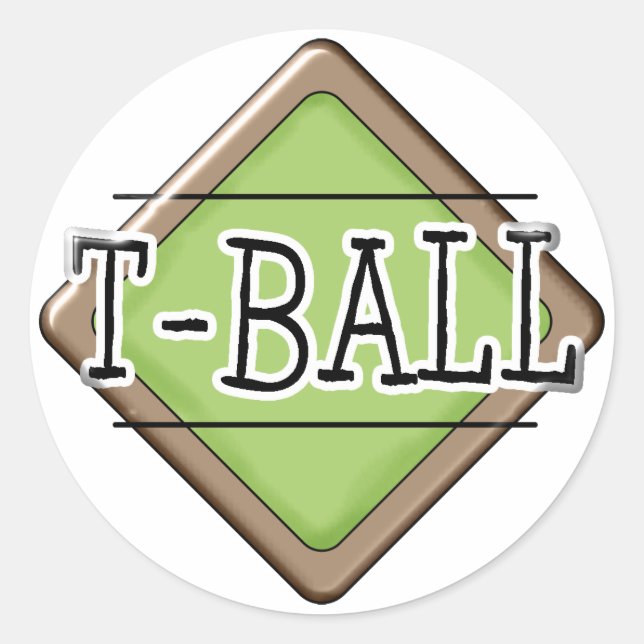 T-Ball Diamond Runder Aufkleber (Vorderseite)