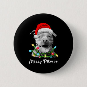 T Bull Santa Weihnachtsbaum Lichter Xmas Frohe Wei Button
