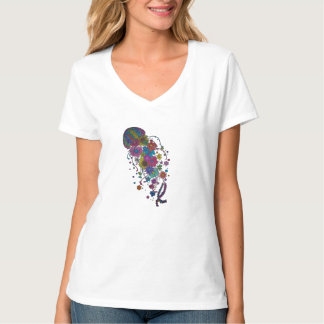 T-Bunte Blumen-Quallen-Mandala Tshirt