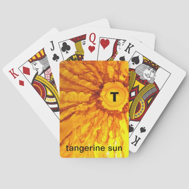 T - Cartes de jeu d'art d'alphabet de Sun de (dos)