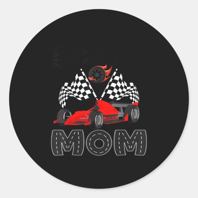 T Crew Mom Racing Car Birthday Boy Family Matching Runder Aufkleber (Vorderseite)