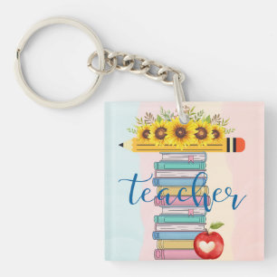 T est pour enseignant Floral Pencil Livres Apple