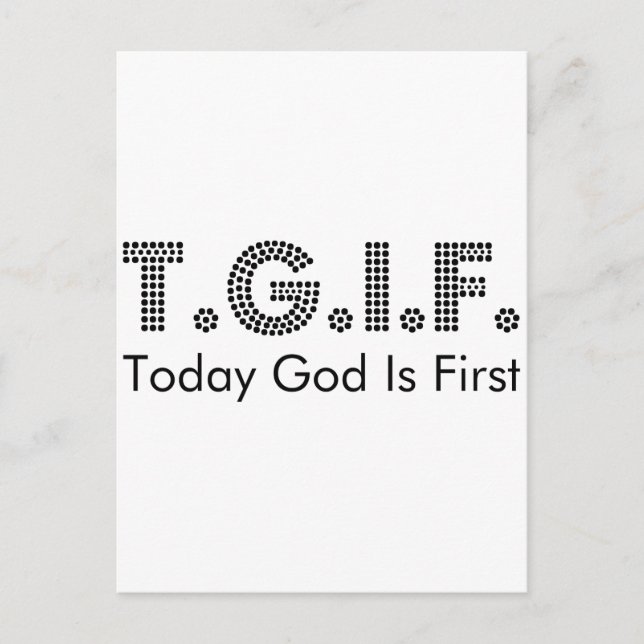 T.G.I.F. POSTKARTE (Vorderseite)