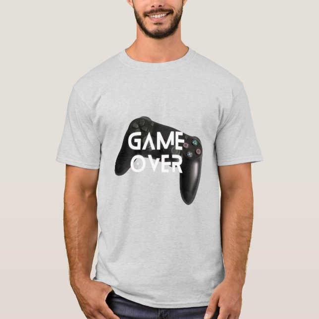 T-Gray-T - Shirt mit Black PlayStation-Controller  (Vorderseite)