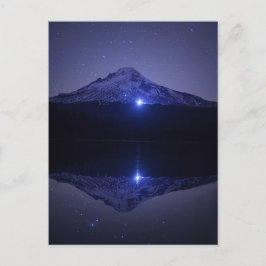 t Hood Reflektion | Nachts Time Sky Postcard Postkarte