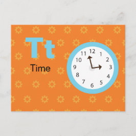 T is for Time - Alphabet Flash Card Postkarte