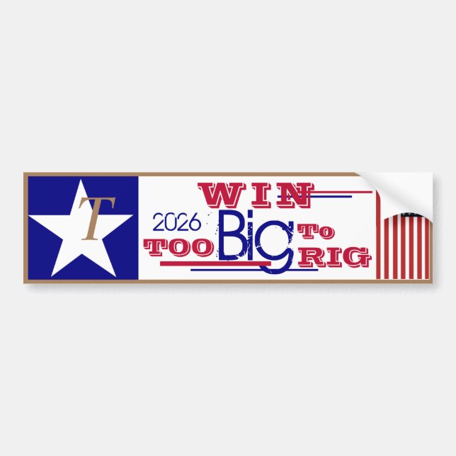 T is for Trump Big Win  Autoaufkleber (Vorne)