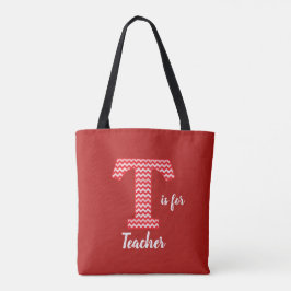 T ist für Lehrer Red Tote Bag Tasche