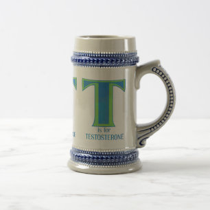 T ist für Testosteron-Tassen Bierglas