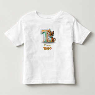 T ist für Theo - Personalisiertes T-Shirt für Klei