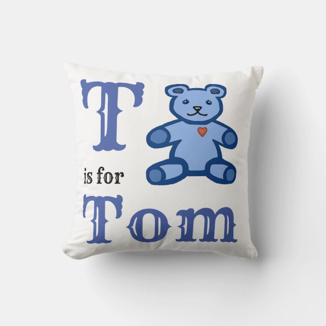 T ist für Tom Baby Boy Throw Kissen (Vorderseite)