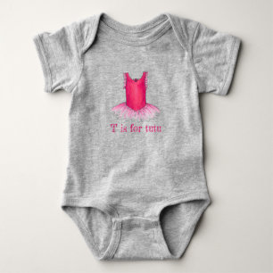 T ist für Tutu Pink Ballerina Ballett Kostümtanz Baby Strampler