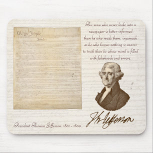 T. Jefferson: Wahrheit u. Zeitungen - Mousepad