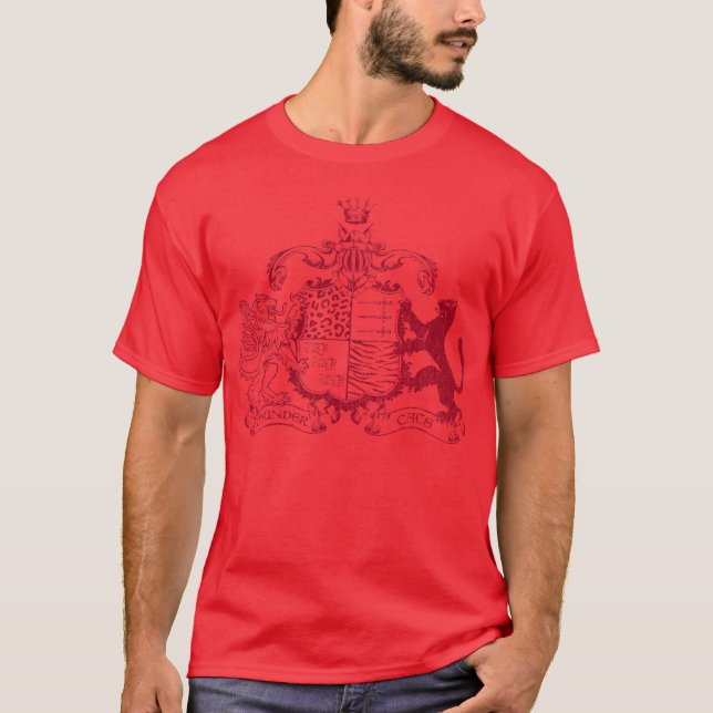T-Katzen Wappen - Rot T-Shirt (Vorderseite)