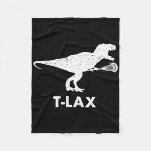 T-lax Dinosaur. Cooler Dino Lax Lacrosse-Spieler  Fleecedecke