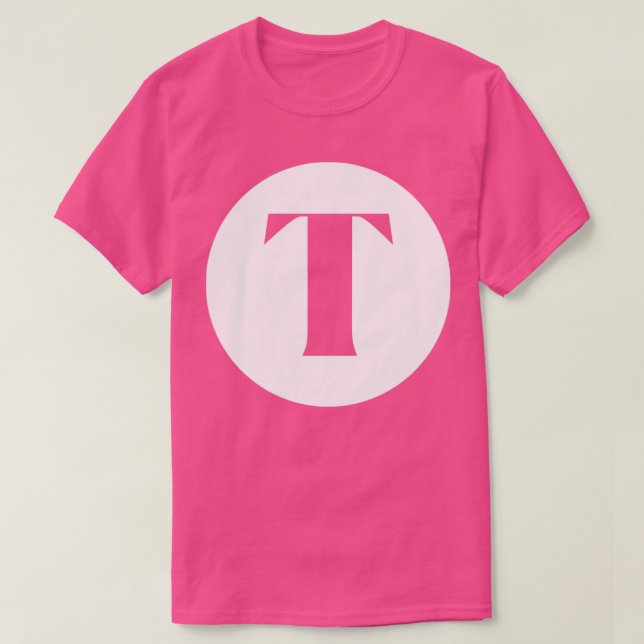 T Letter Initial Monogram T-Shirt (Design vorne)
