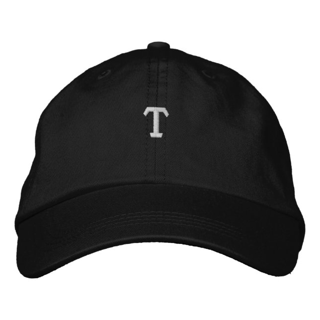 T Letter Monogram, erste bestickte Hats Caps Baseballkappe (Vorderseite)