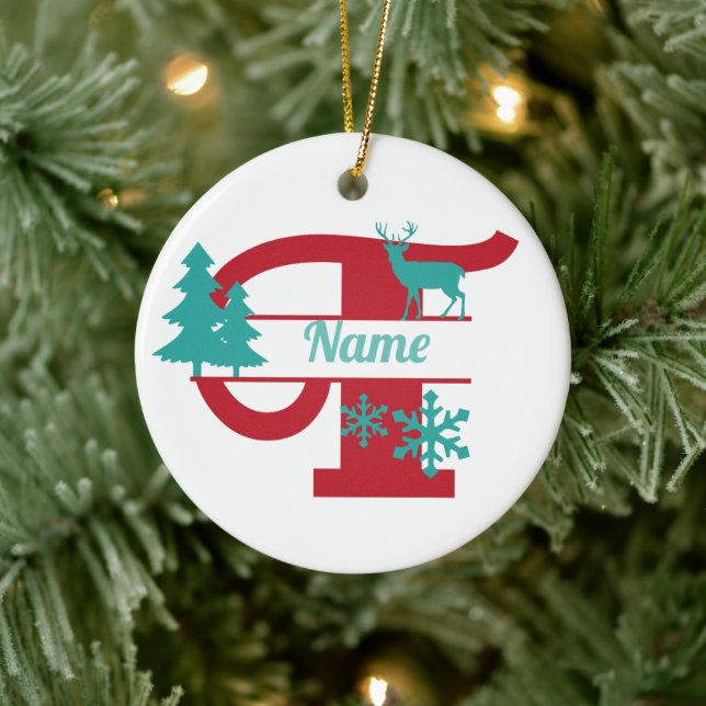 T Monogram Anfangschristmas Holiday Tree Ornament (Baum)
