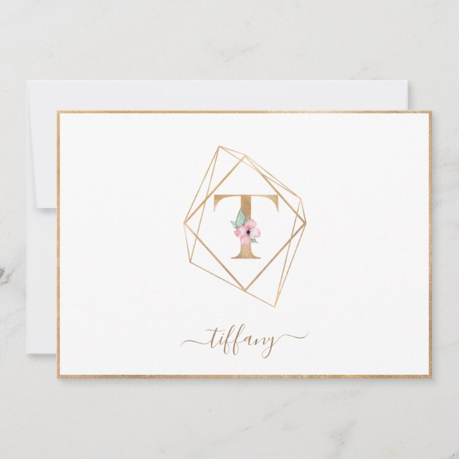 T Monogramme photo - Faire-part de naissance (Devant)