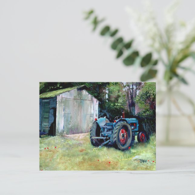 T' Old tractor Postcard Postkarte (Stehend Vorderseite)