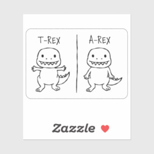 T-Pose-T-Rex-Sketch Aufkleber