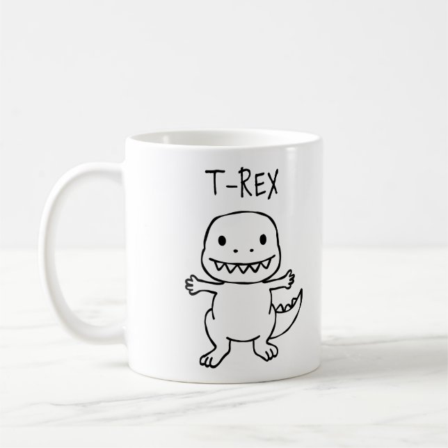 T-Pose-T-Rex-Sketch Kaffeetasse (Links)