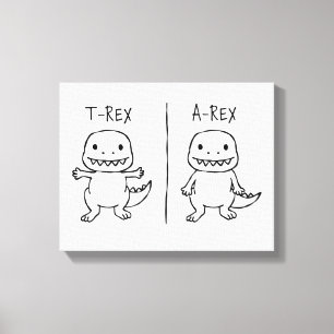 T-Pose-T-Rex-Sketch Leinwanddruck