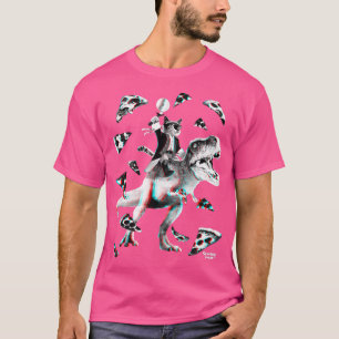 T Re Pizza Party Cat Riding Dinosaur Funny Dino fr T-Shirt