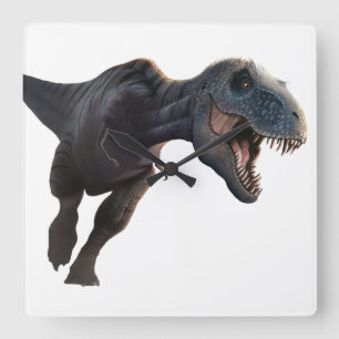 T Rex 2 Quadratische Wanduhr