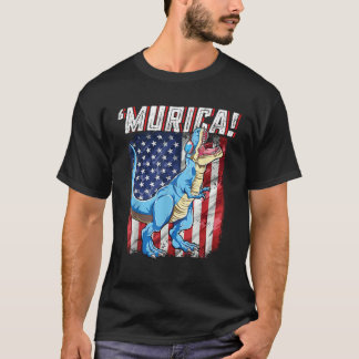 T rex 4. Juli Jungs Männer Funny Dinosaur Murica U T-Shirt