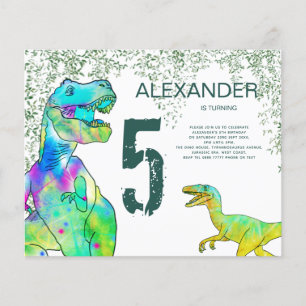 T Rex 5. Geburtstagsfeier Budget Einladung Flyer