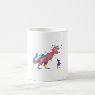 T-Rex an einer Leine Kaffeetasse