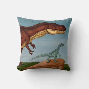T-Rex and Velociraptor Kissen