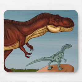 T-Rex and Velociraptor Mousepad