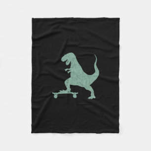 T-Rex auf einem Skateboard Grunge Dinosaurier Skat Fleecedecke