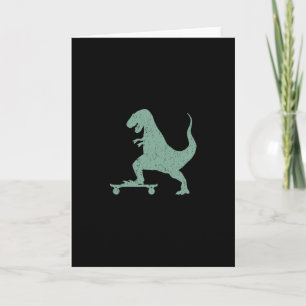 T-Rex auf einem Skateboard Grunge Dinosaurier Skat Karte