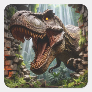 T-Rex-Aufkleber Quadratischer Aufkleber