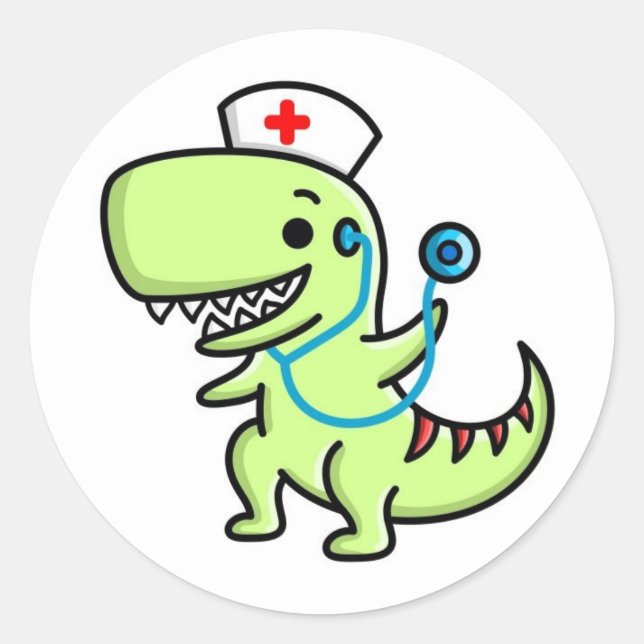 T-rex Aufkleber rund (Vorderseite)