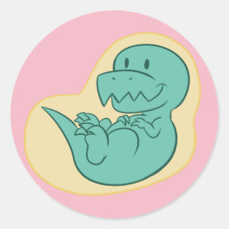 T-Rex-Babyaufkleber (pink) Runder Aufkleber
