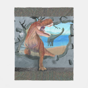 T-Rex bricht durch die Mauer Fleecedecke