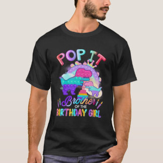 T Rex Bruder des Geburtstags Mädchen Pop It Dinosa T-Shirt